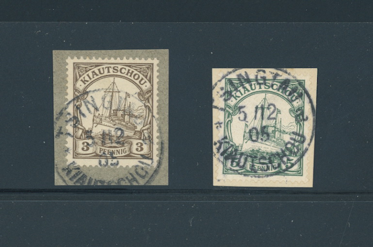 Kiauchau 10-11 with full strike of Scott Type C cancels on piece