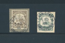 Kiauchau 10-11 with full strike of Scott Type C cancels on piece
