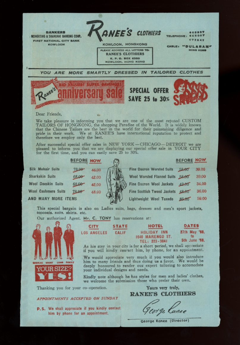 1960 aerogramme with advertising (2 images)