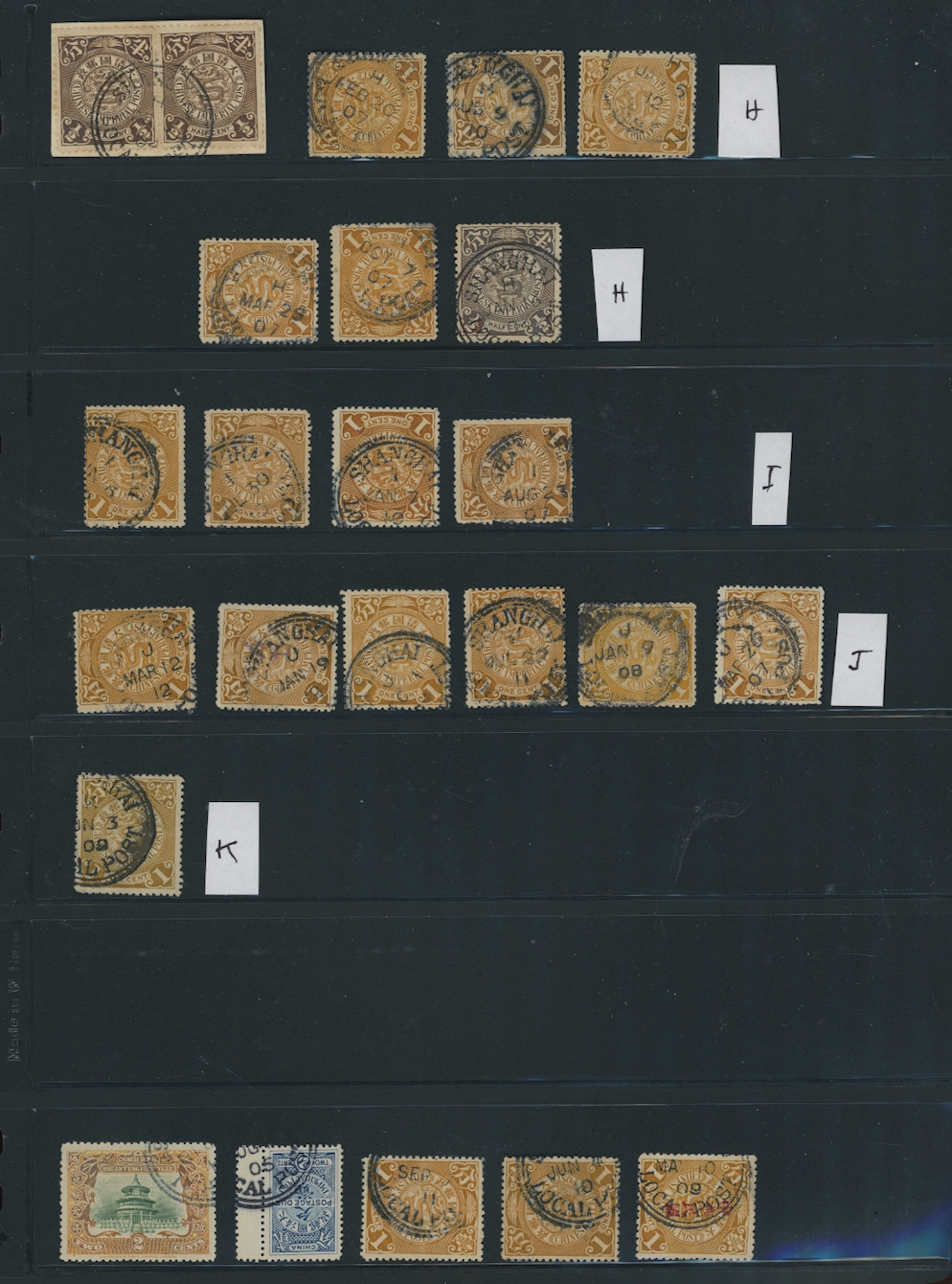 Shanghai Local Post in specialized collection on a page