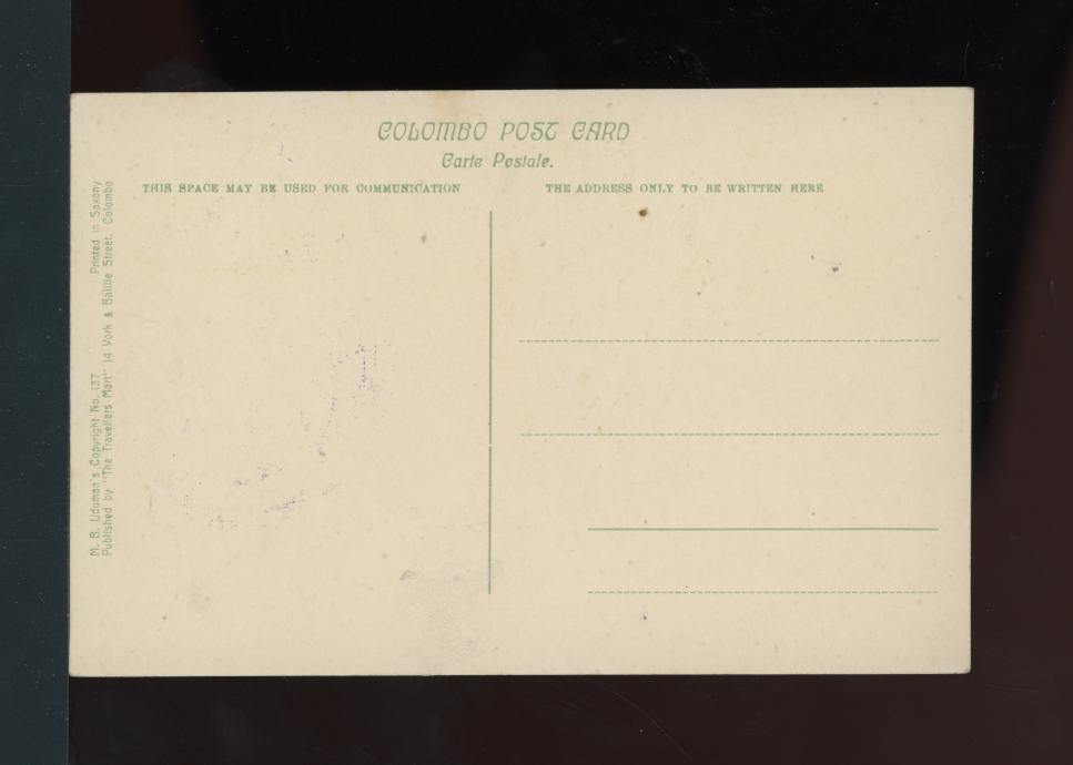 Shantung Fall of Singapore Commemoratives tied with a cancel on a picture postcard (2 images)
