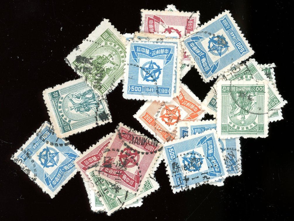 6L37, 40a 45, 50, 52-54, 25 stamps with between 1 and 9 copies of each