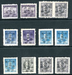 6L17, 22-25, 32, 12 stamps between 1 and 3 copies each