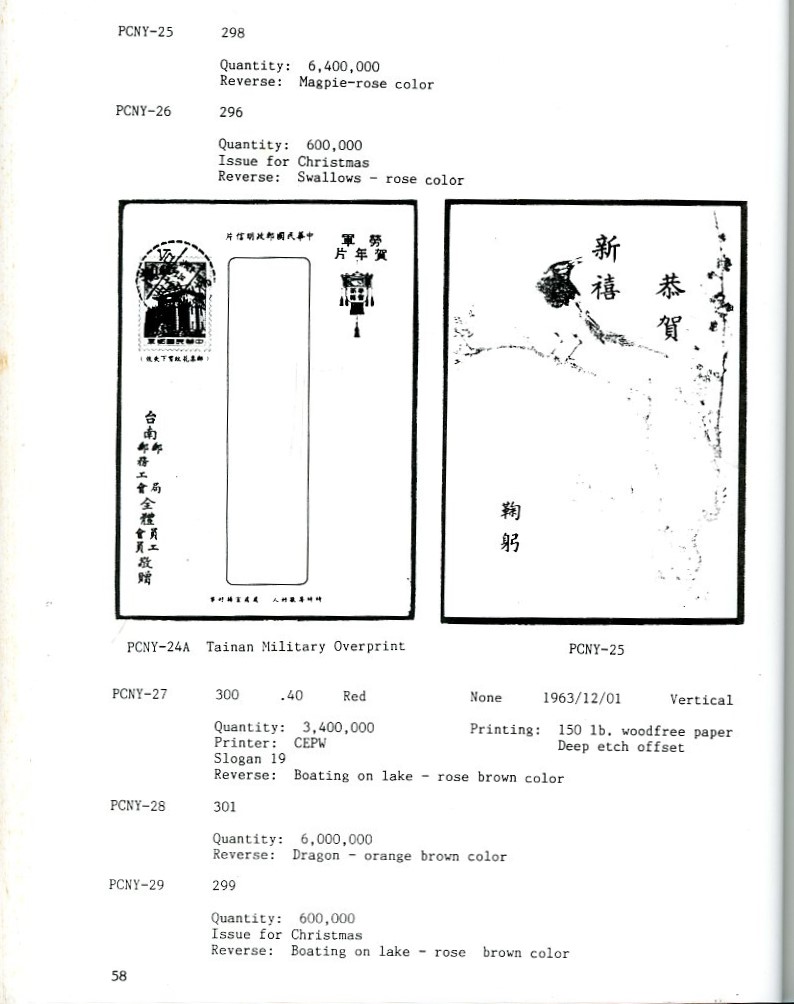 Postal Stationery of Taiwan, Republic of China, by Donald Alexander, 1993, a 372-page hardbound book profusely illustrated in black and white, published by the China Stamp Society, as new. (3 lb 6 oz) (2 images)