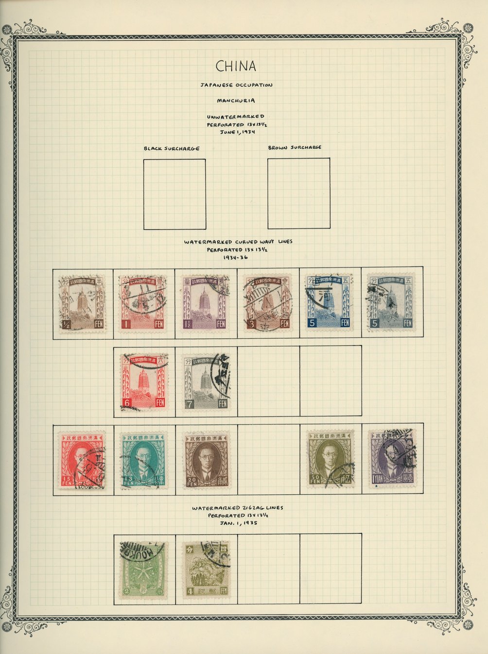 15 pages used Manchukuo collection (6 images) (Email me and I will send you images of all the pages)