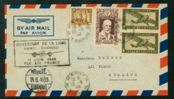 1948, June 11 First Flight Cover Hanoi to Kunming Air France, rec'd June 14