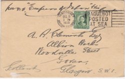 1933 Cover of 20/12 from China to Glasgow convoyed by the SS Empress of Japan SG 398 Vancouver/British Columbia/Paquebot postmark posted at sea
