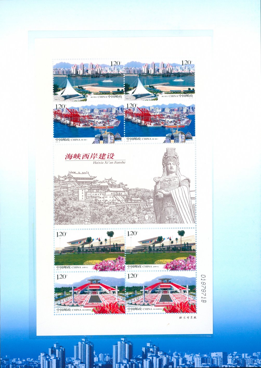 3680-83 (PRC 2008-14) in a sheet if two sets of four with a label in a presentation folder (2 images)
