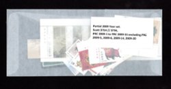 2009 Year Set of stamps Sc. 3714-3794, including Z18, Z19, Z20 and H-4, does not include the 3760 souvenir sheet