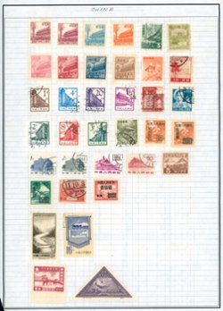 100+ assorted PRC stamps on album pages or as loose stamps. Duplication. Some non-PRC included, but not counted.