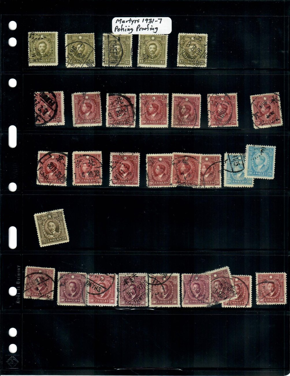 Dealers Lot of Peking Martyrs on Vario pages (5 images)