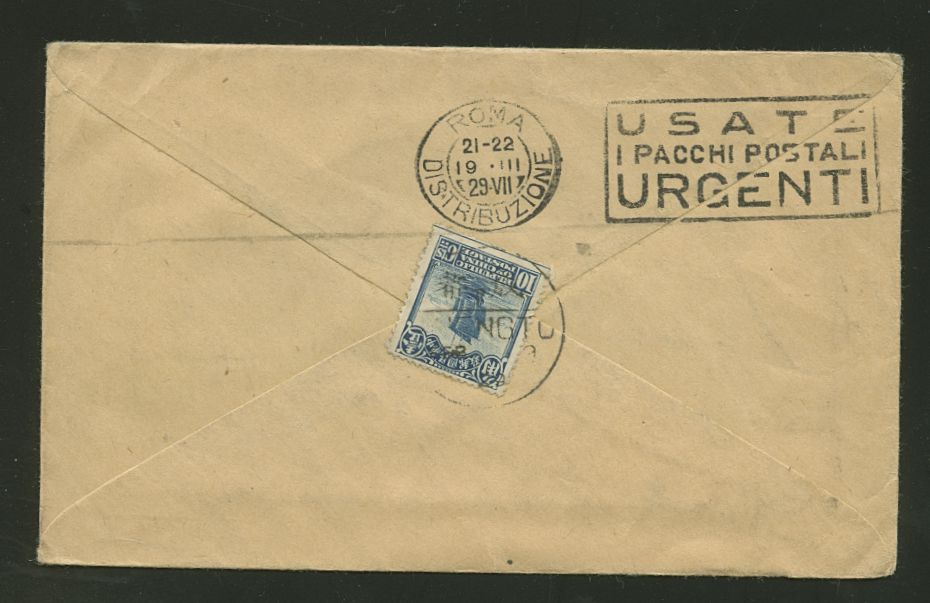 1930 cover from Chengtu to Rome, Italy