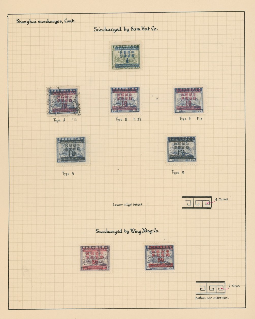 964//970 on a page from the William E. Jones collection, one used