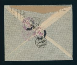 Nov. 1, 1944 Chungking to USA franked with B4-9, some creasing (2 images)