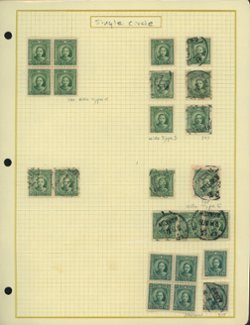 297-304 and 297a-304a varieties (see CSS 370-77 and 380-392) specialized collection on six pages of the 2c to $1 (6 images)