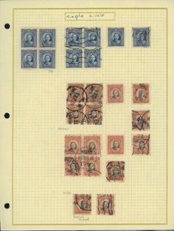 297-304 and 297a-304a varieties (see CSS 370-77 and 380-392) specialized collection on six pages of the 2c to $1 (6 images)