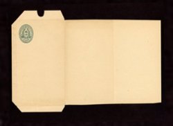 1918 Aug 5 CSS LSD-1 Republic of China, Domestic Letter Sheet Wheatear, 3c in blue green