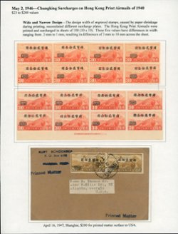 C48 illustrating the difference between the narrow and wide design and a printed matter cover from Shanghai to the USA