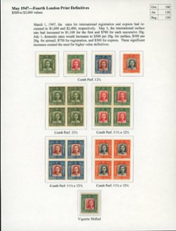 737-40 CSS1131-34 set in original perforation and the perforation varieties