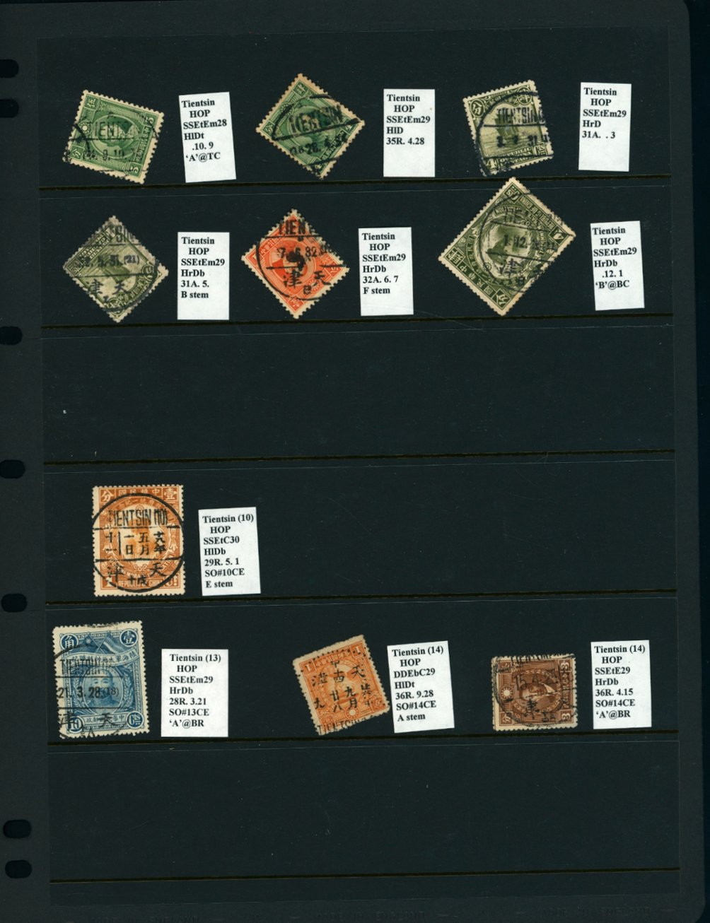 Cancellation Collection - Tientsin on four pages
