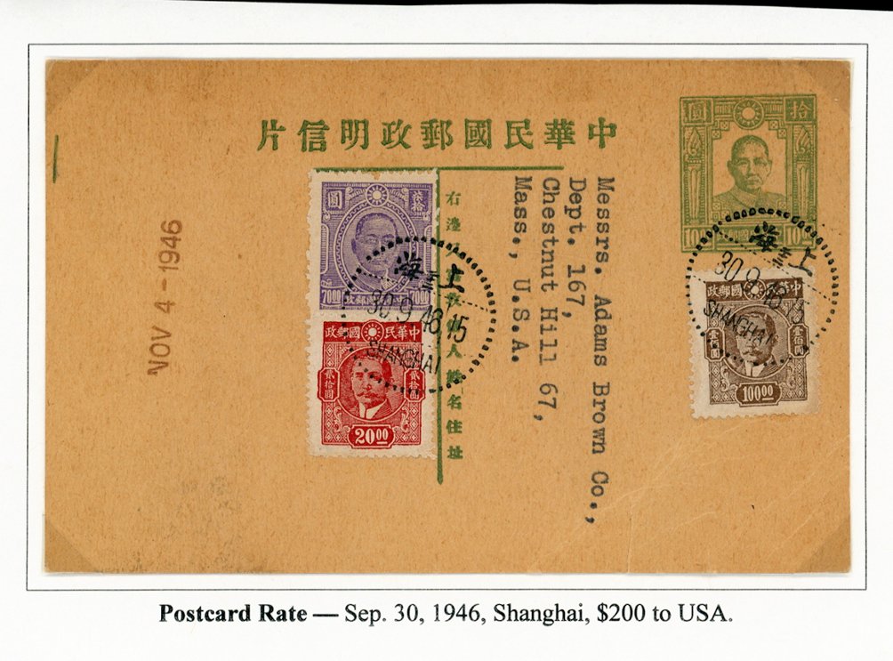 1946 postcard to USA