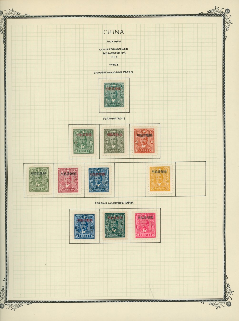 Sinkiang on 4 pages (4 images) (most cancels are very questionable)