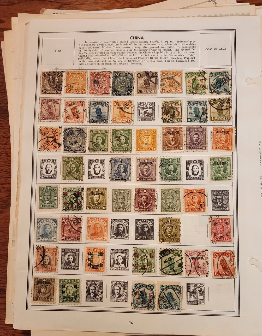 500+ stamps on numerous album pages (contains some non-ROC that are not counted)
