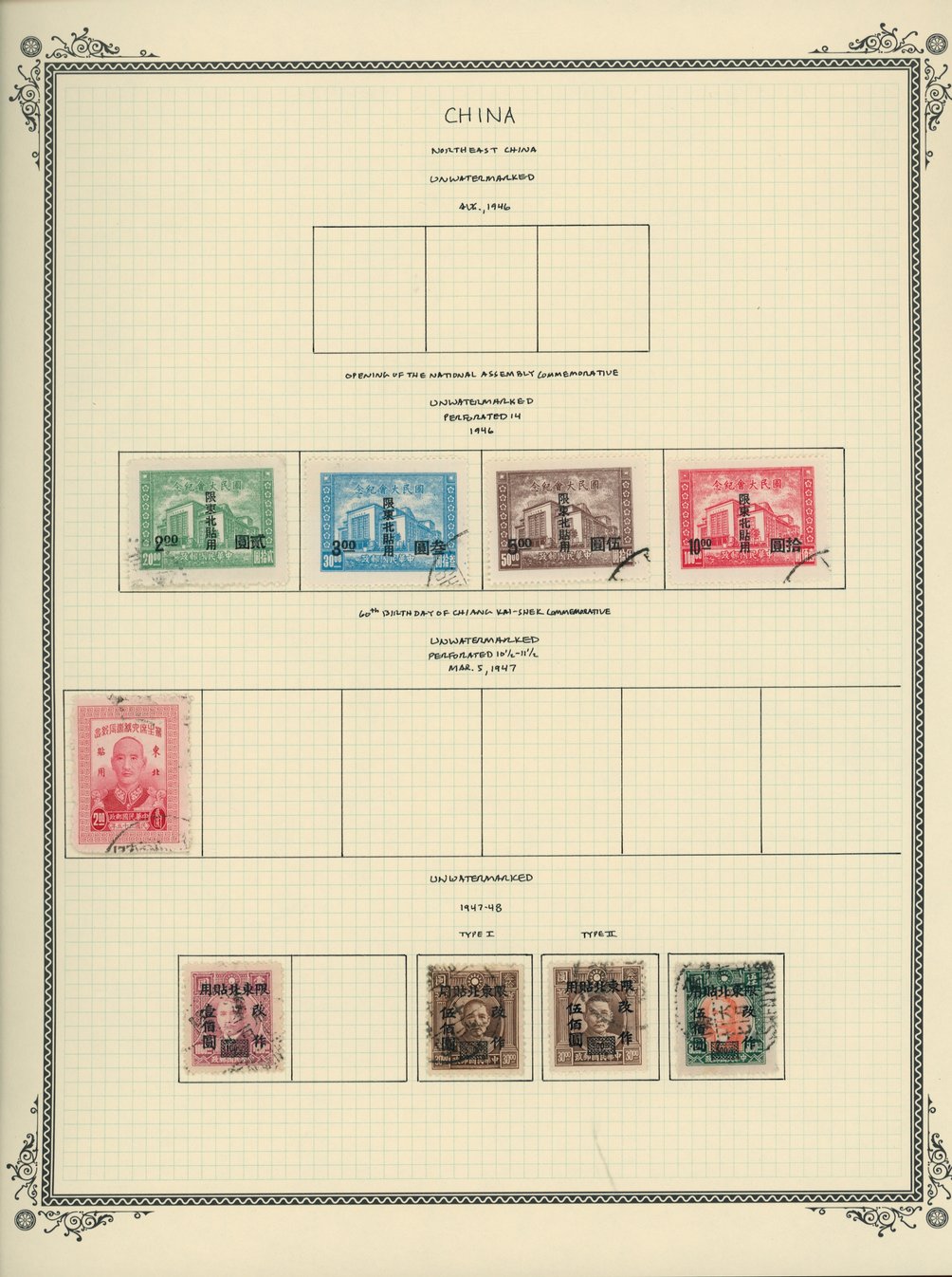Northeastern Provinces on 4 pages (4 images) ( some cancels are questionable)