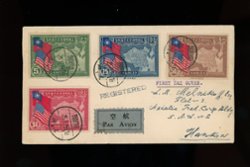Cover - 1939 Shanghai to Hankow, intended to be a First Day Cover it was delayed by the Japanese to August 25, who did not like the presence of the US flag (2 images)