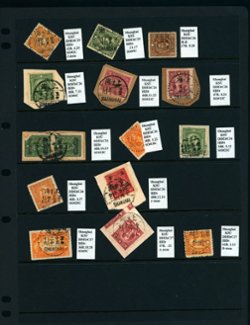 Cancellation Collection - Shanghai on five pages