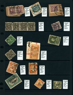 Cancellation Collection - Shanghai on three pages