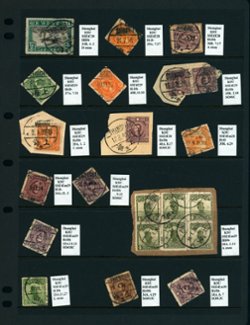 Cancellation Collection - Shanghai on three pages