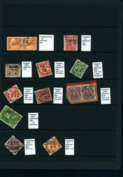 Cancellation Collection - Tsangkiachwang to Tsinkiang (various provinces) on six pages (6 images)