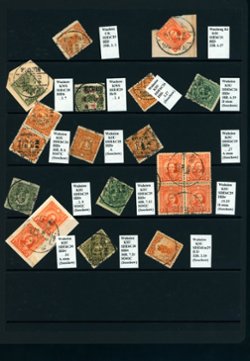Cancellation Collection - Wuchen to Yitu (various provinces) on six pages (6 images)