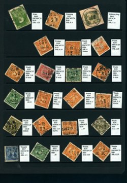Cancellation Collection - Wuchen to Yitu (various provinces) on six pages (6 images)
