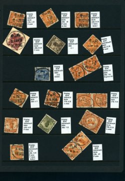 Cancellation Collection - Peking, Hopeh Province, on four pages (4 images)