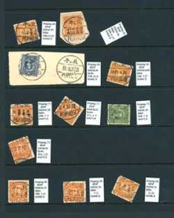 Cancellation Collection - Peking, Hopeh Province, on four pages (4 images)