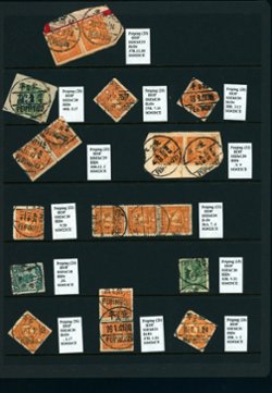 Cancellation Collection - Peking, Hopeh Province, on four pages (4 images)