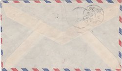 1948 Registered cover from Shanghai by air (3/1) to USA (6/1) SG 947x2 and 967 (2 images) (The image clips off part of the cover and sometimes part of a stamp, but the cover is completely intact.)
