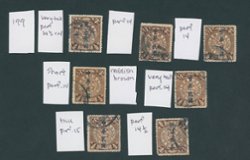 163, CSS 199, 1912 Waterlow Overprinted Chinese Imperial Post 1/2c varieties, 7 used
