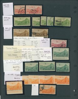 Airmail Collection on five pages (6 images, including a detailed list)