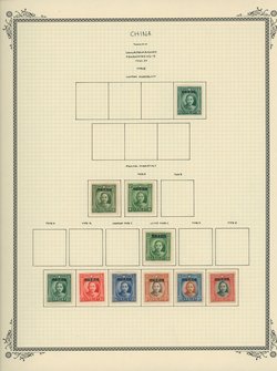 Yunnan on 2 pages, does not include the unissued brown 6c (2 images)