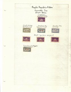 East China Commodity stamps, most with specimen overprints and identified (4 images)