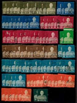 Approximately 240 used Chiang Kai-shek from Scott 1077-1101 (2 images)