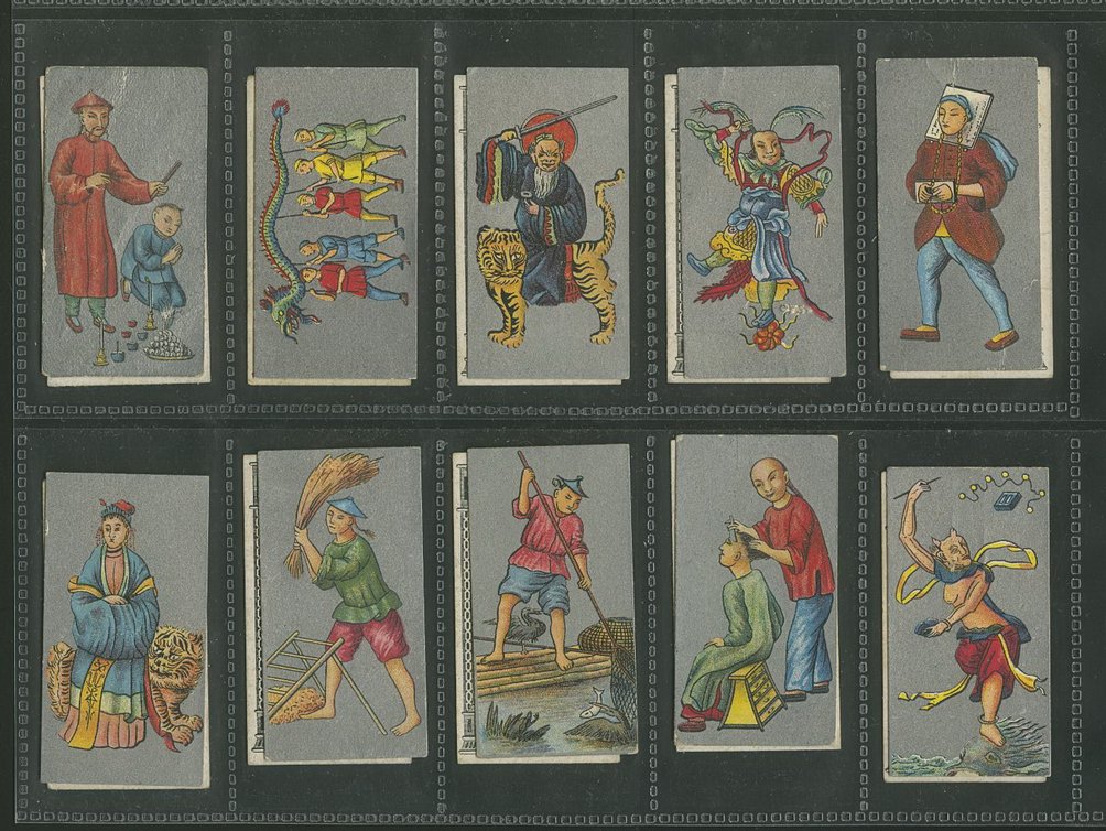 20 Old Chinese Cigarette Cards, condition varies (2 images)