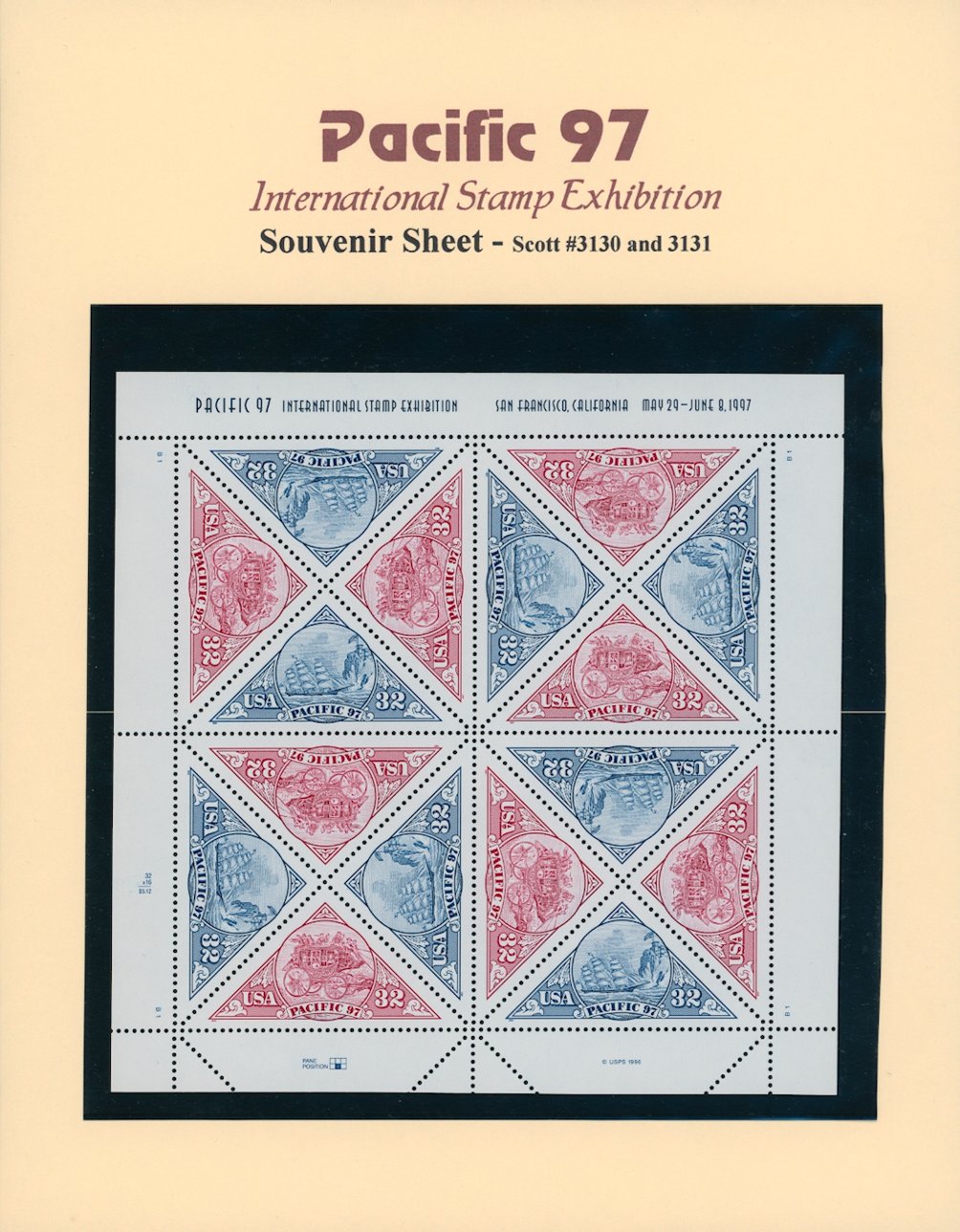 U.S. Pacific 97 souvenir sheet for less than face