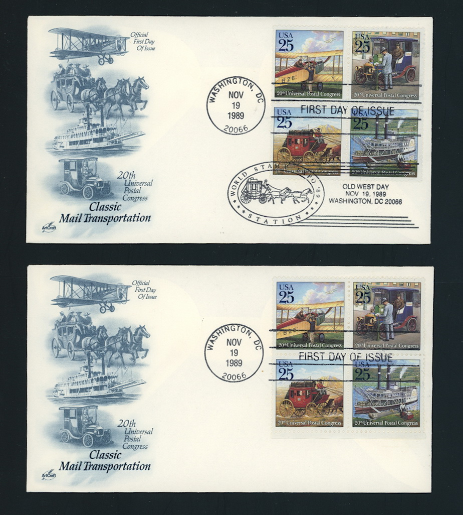 U.S. 1989 Stamp World Expo folder (autographed) with stamps, souvenir sheets and covers (6 images)