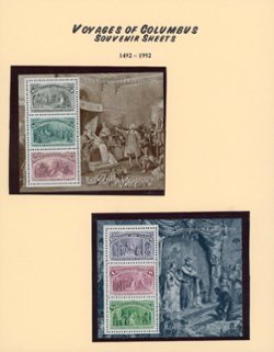 U.S. Voyages of Columbus set of six (6) souvenir sheets (3 images) for less than face