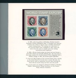 U.S. 1989 Stamp World Expo folder (autographed) with stamps, souvenir sheets and covers (6 images)