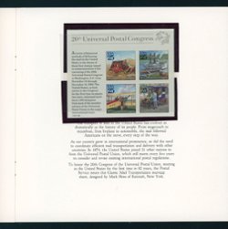 U.S. 1989 Stamp World Expo folder (autographed) with stamps, souvenir sheets and covers (6 images)